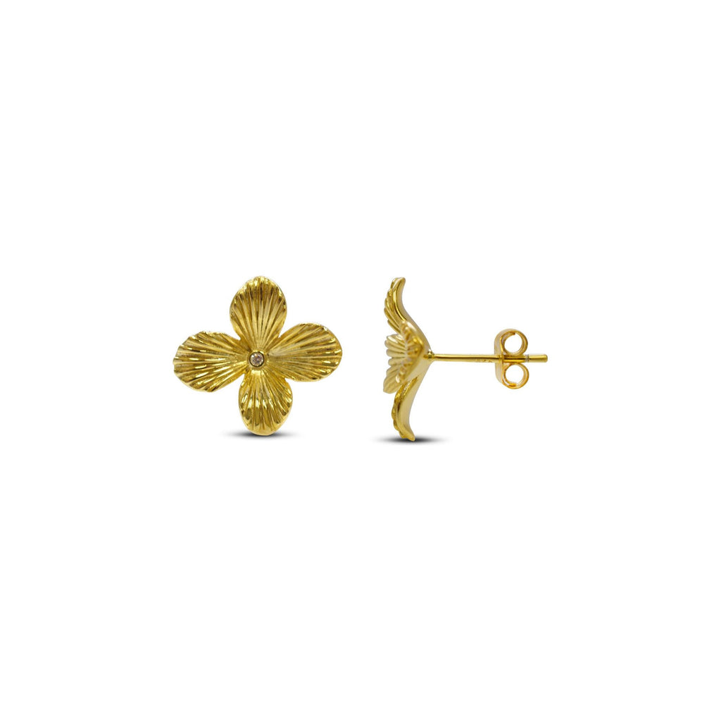 Stia Jewelry - Beautiful & Blooming - Radiant Petal Stud Earring - Gold