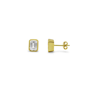Stia Jewelry - Bezel Baguette Stud Earring (Gold)