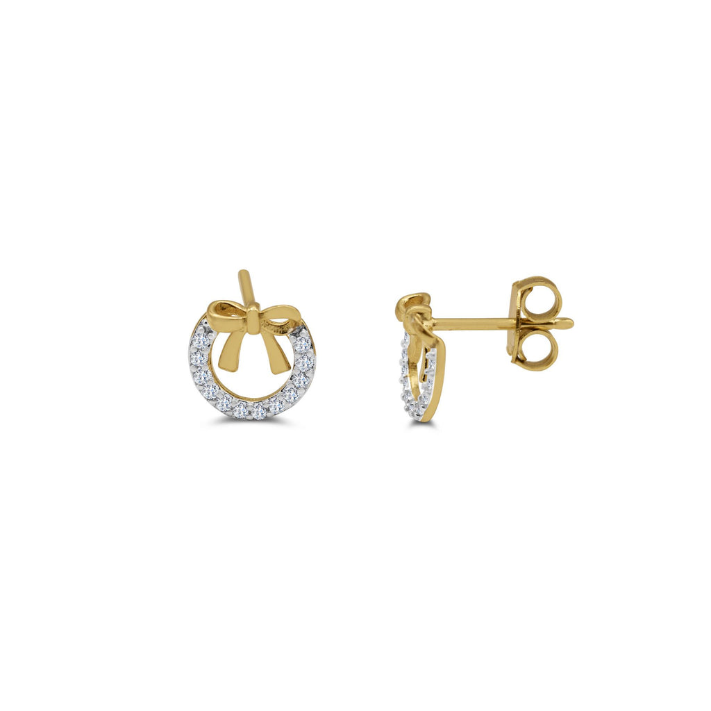 Stia Jewelry - Bow & Circle Wreath Stud Earrings (Gold/Silver)