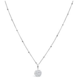 Stia Jewelry - Charm & Chain Necklace Pavé Disk (Silver)