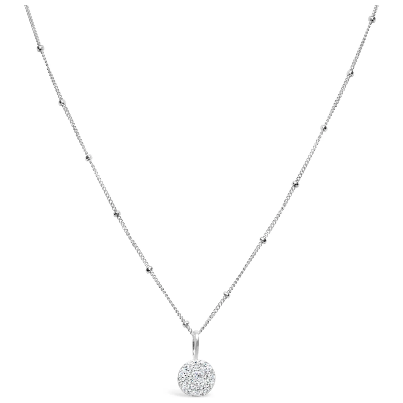 Stia Jewelry - Charm & Chain Necklace Pavé Disk (Silver)