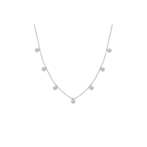 Stia Jewelry - Dazzling Dangles - Pave Disks Necklace (Silver)