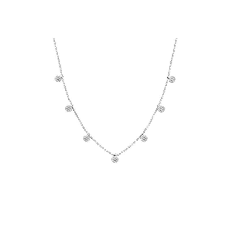 Stia Jewelry - Dazzling Dangles - Pave Disks Necklace (Silver)