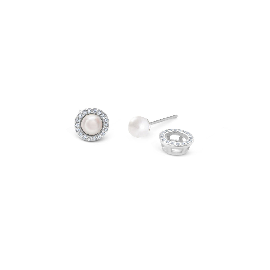 Stia Jewelry - Dress Up Earring Pearl - Silver