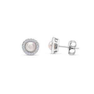 Stia Jewelry - Dress Up Earring Pearl - Silver