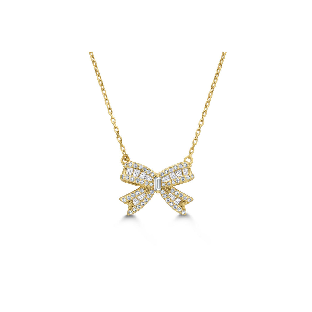 Stia Jewelry - Crystal Bow Necklace (Gold)