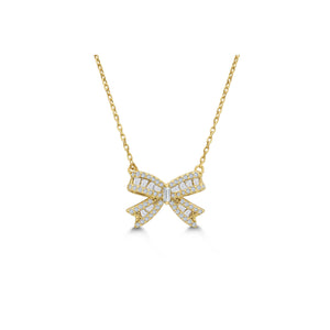 Stia Jewelry - Crystal Bow Necklace (Gold)