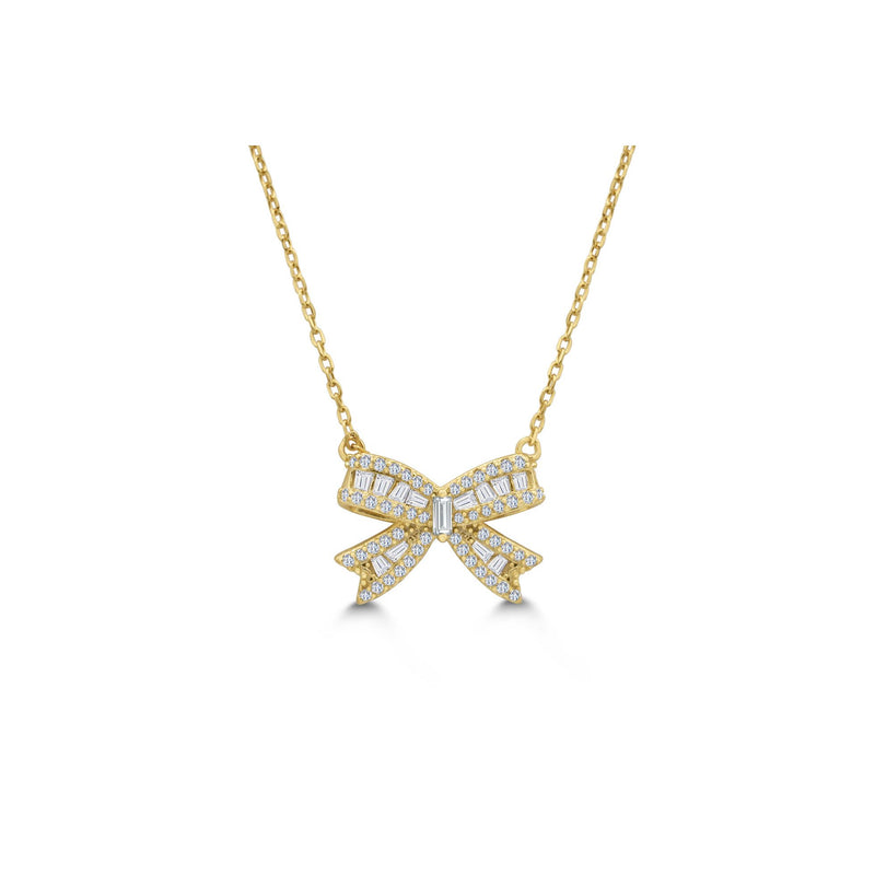 Stia Jewelry - Crystal Bow Necklace (Gold)