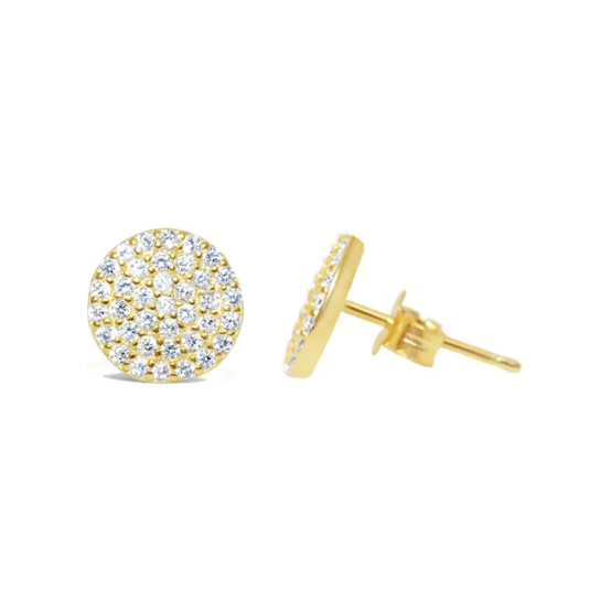 Stia Jewelry - Pavé Disc Stud Earring (Gold)