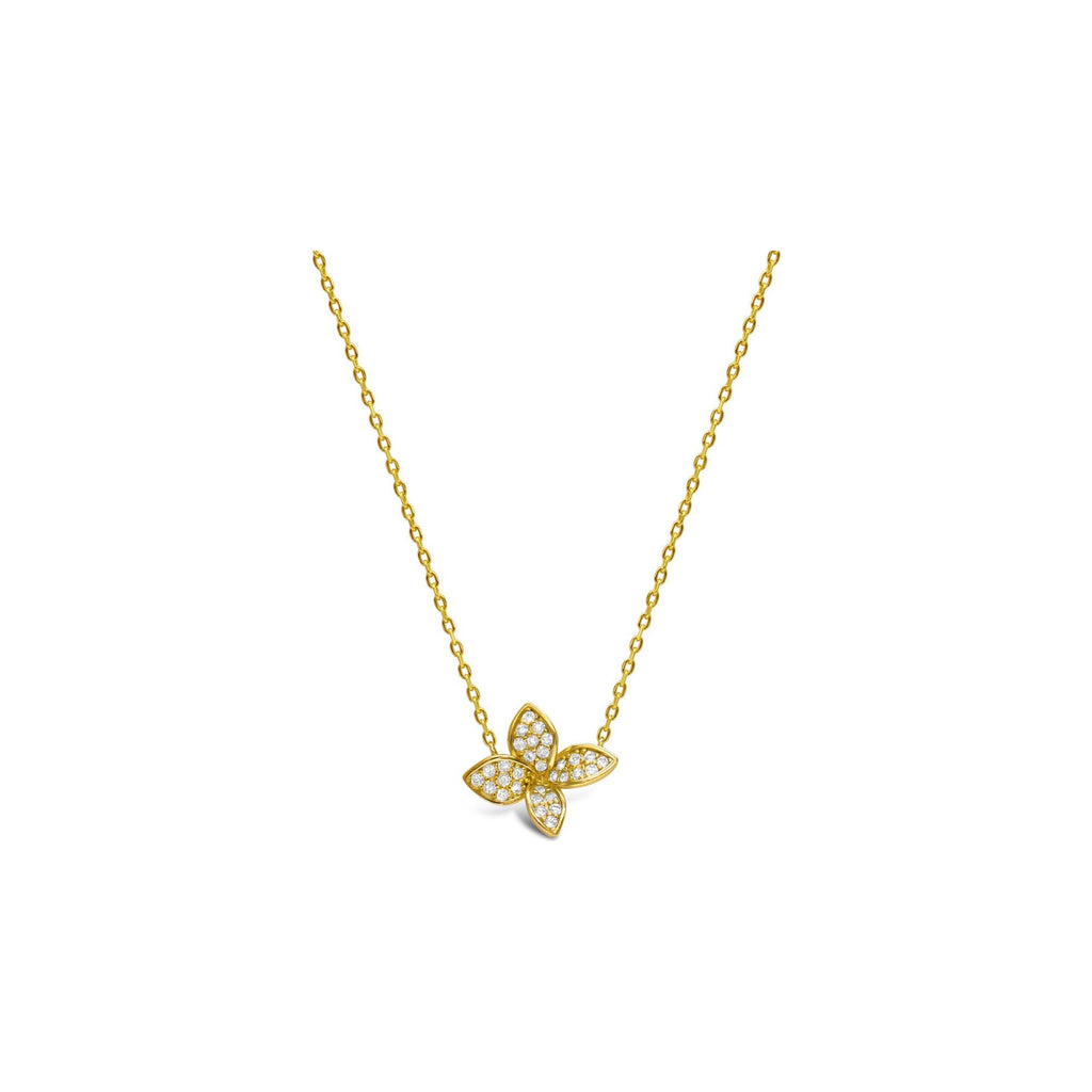 Stia Jewelry - A Charming Story - Pave CZ Petal Necklace (Gold)