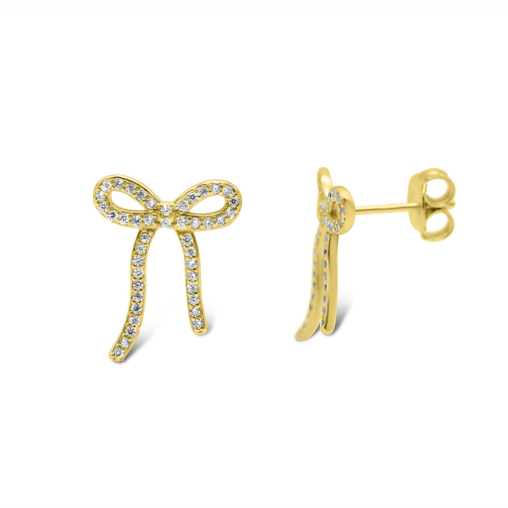 Stia Jewelry - Bow Stud Earrings - Gold