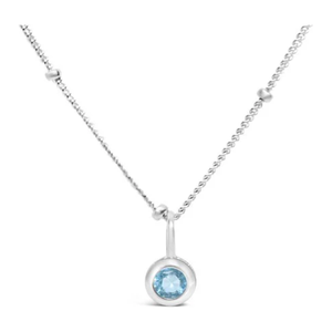 Stia Jewelry - March Birthstone Necklace (Silver)