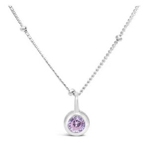 Stia Jewelry - October Birthstone Necklace (Silver)