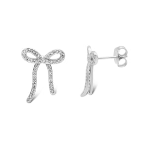 Stia Jewelry - Bow Stud Earrings - Silver