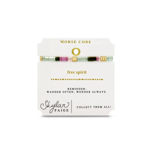 FREE SPIRIT - Morse Code Tila Beaded Bracelet