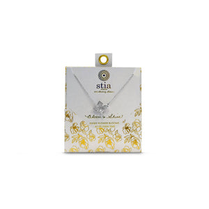 Stia Jewelry - A Charming Story - Pave CZ Petal Necklace (Silver)