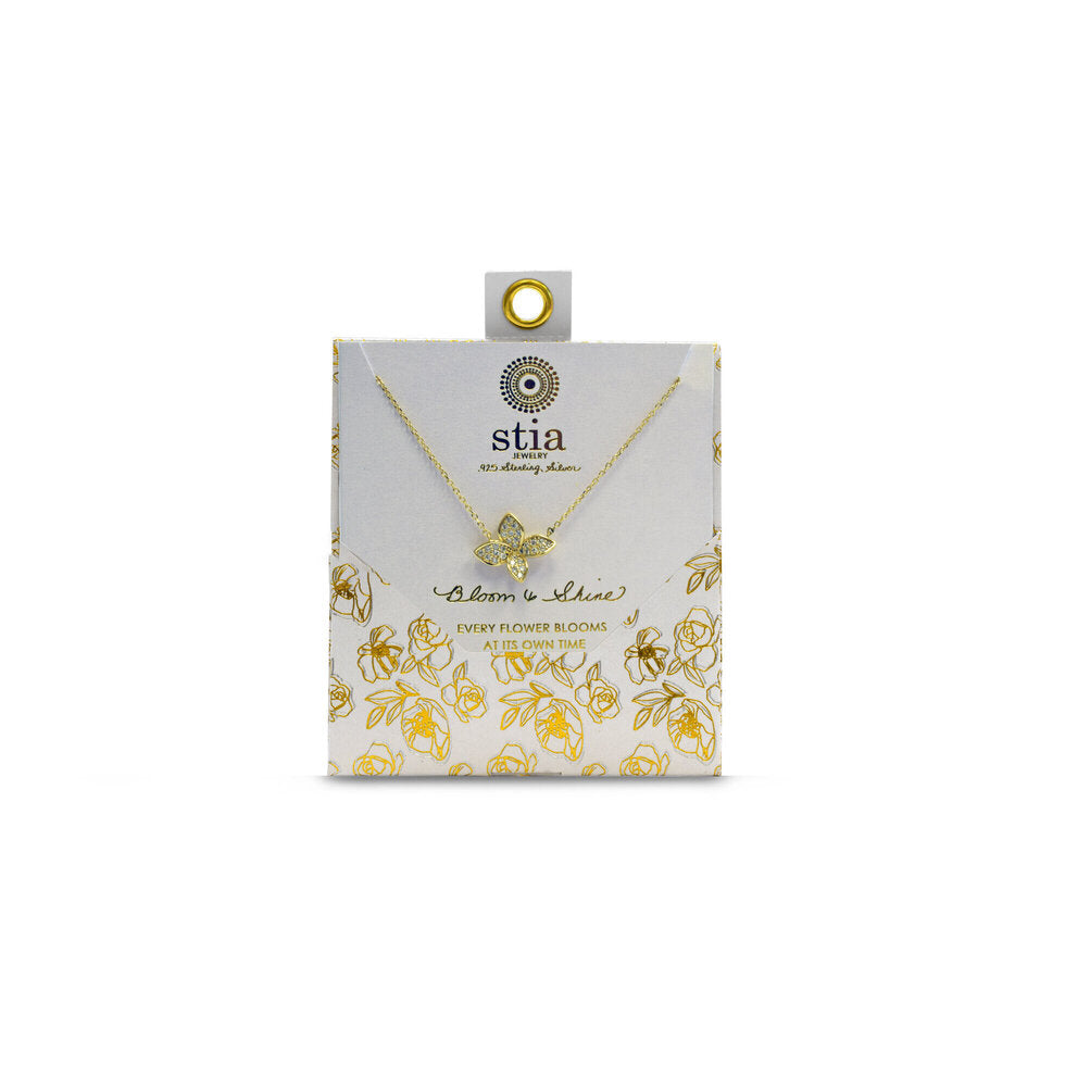 Stia Jewelry - A Charming Story - Pave CZ Petal Necklace (Gold)