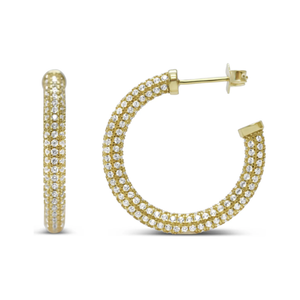 Stia Jewelry - Pavé Totally Tubular Hoop Earring (Gold)