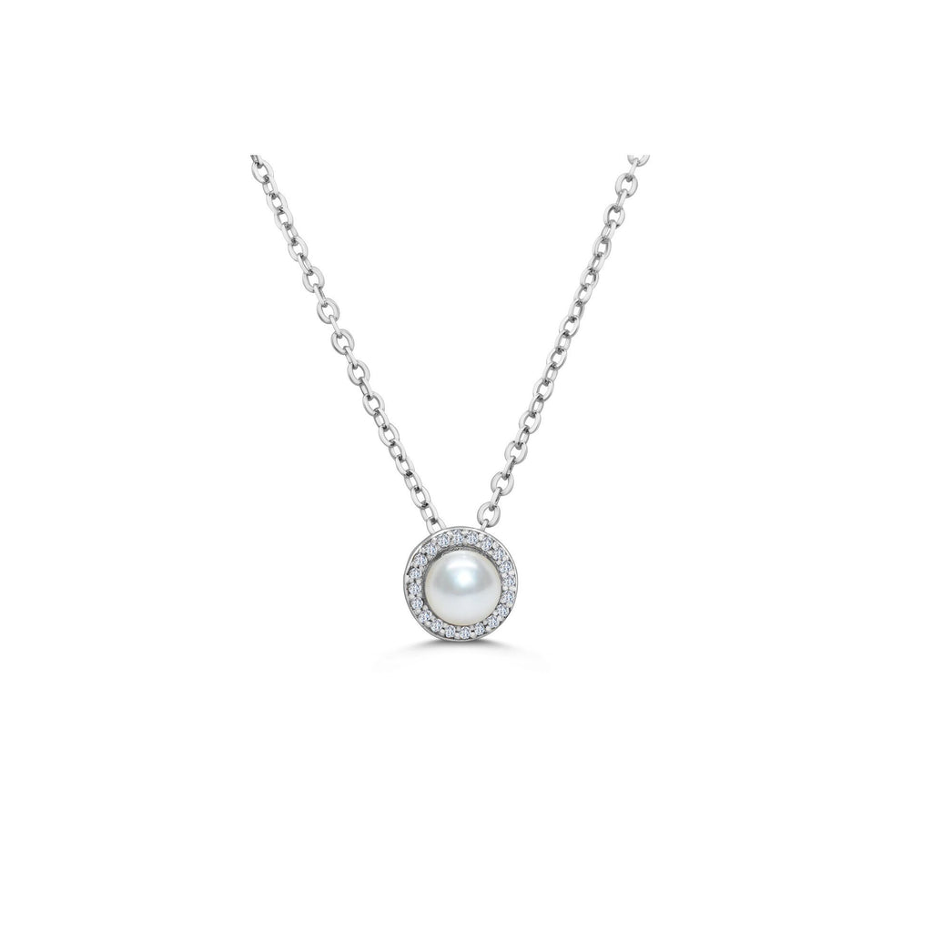 Stia Jewelry - Pearl Halo Necklace (Silver)