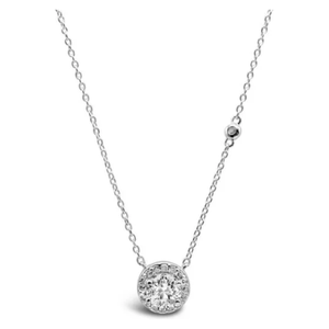 Stia Jewelry - Round Solitaire Halo Necklace