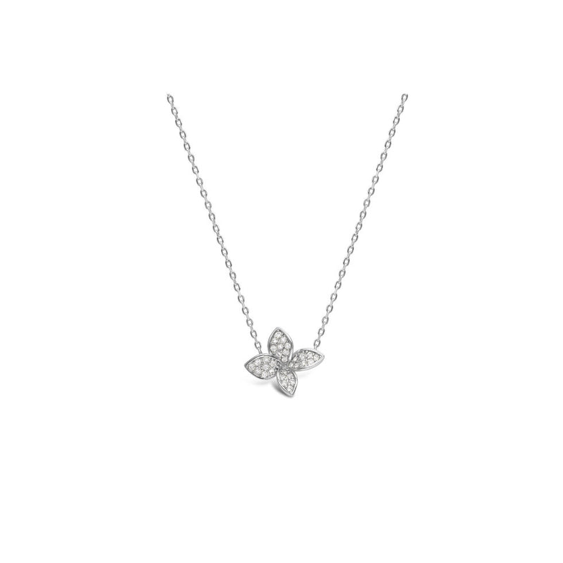 Stia Jewelry - A Charming Story - Pave CZ Petal Necklace (Silver)