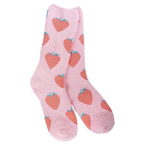 Cozy Soft Crew Socks - Strawberry