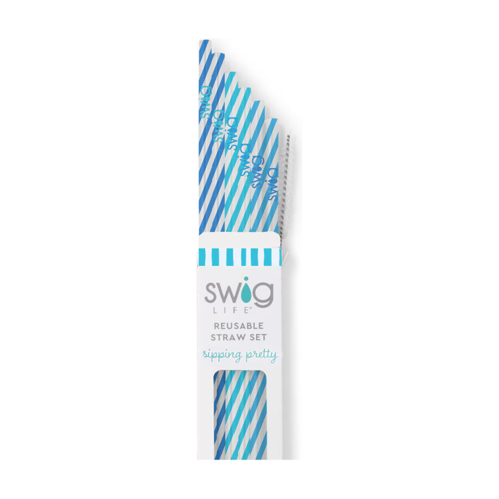 Swig Glacier Stripe Reusable Straw Set