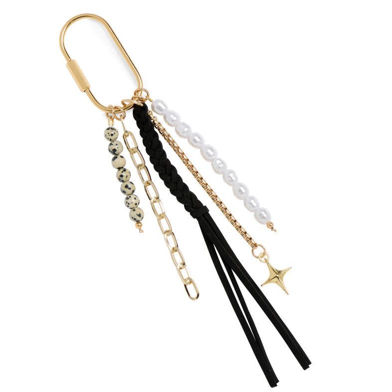 Tassel Bag Charm/Key Ring - Black