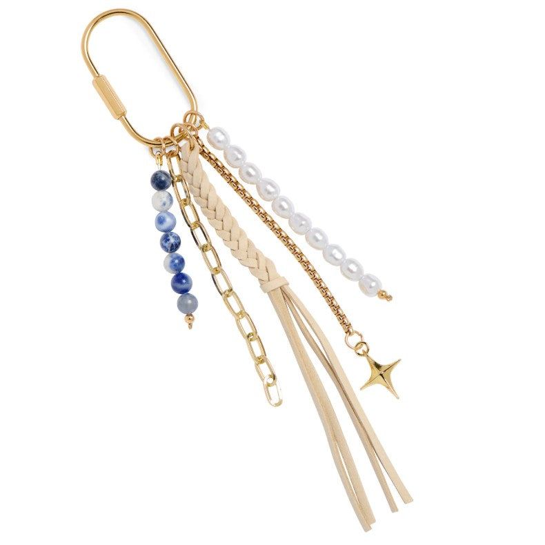 Tassel Bag Charm/Key Ring - Ivory