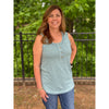 Delilah Solid Knit Sleeveless Comfy Top - Teal