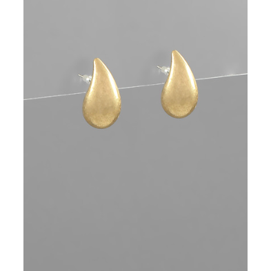 Teardrop Earrings - Worn Gold