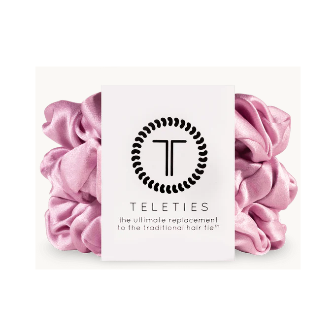 Teleties - Large Silk Scrunchie - I Pink I Love You