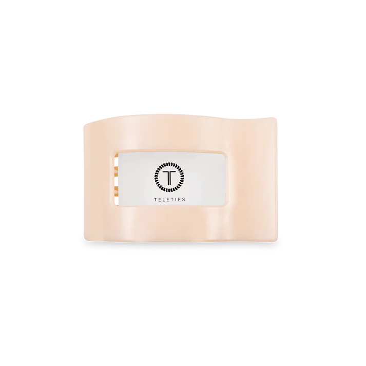 Teleties - Almond Beige Small Flat Rectangle Hair Clip