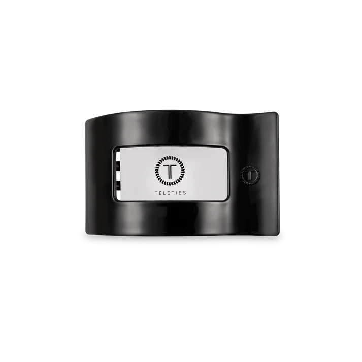 Teleties - Jet Black Small Flat Rectangle Hair Clip