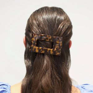 Teleties - Tortoise Medium Flat Rectangle Hair Clip