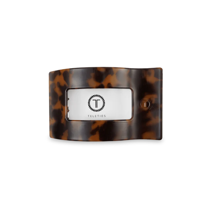 Teleties - Tortoise Small Flat Rectangle Hair Clip