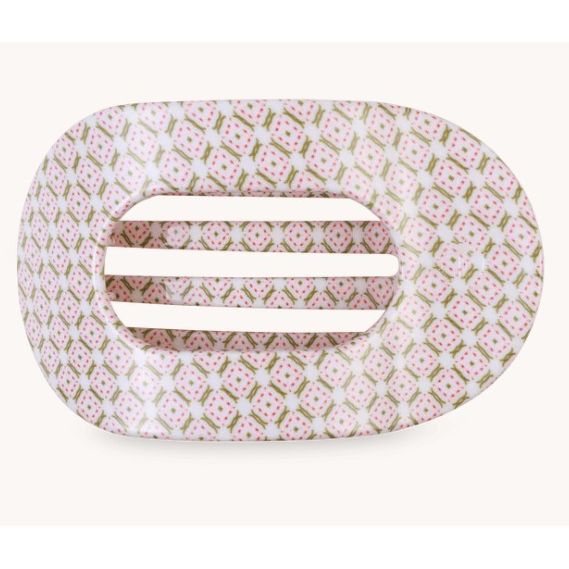 Teleties Pine and Pearl Large Flat Round Hair Clip