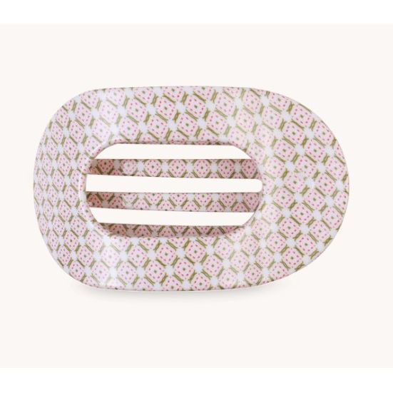 Teleties Pine and Pearl Medium Flat Round Hair Clip