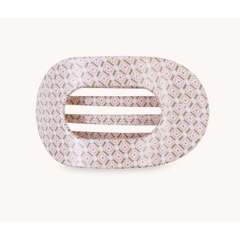 Teleties Pine and Pearl Small Flat Round Hair Clip