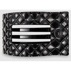 Teleties - Quilted Large Flat Rectangle Hair Clip - Jet Black