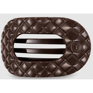 Teleties - Quilted Medium Flat Round Hair Clip - Truly Taupe
