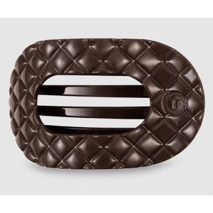 Teleties - Quilted Small Flat Round Hair Clip - Truly Taupe