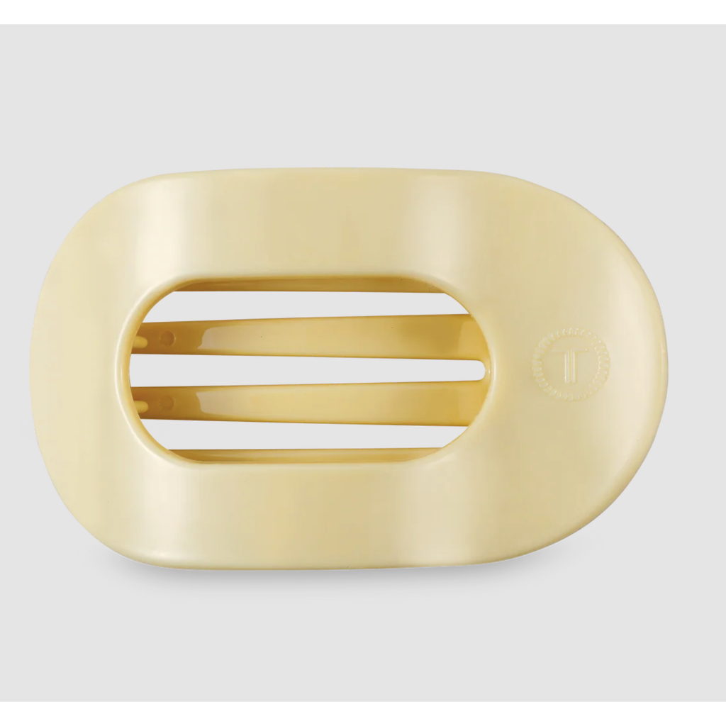 Teleties - Butter Yellow Small Flat Round Hair Clip
