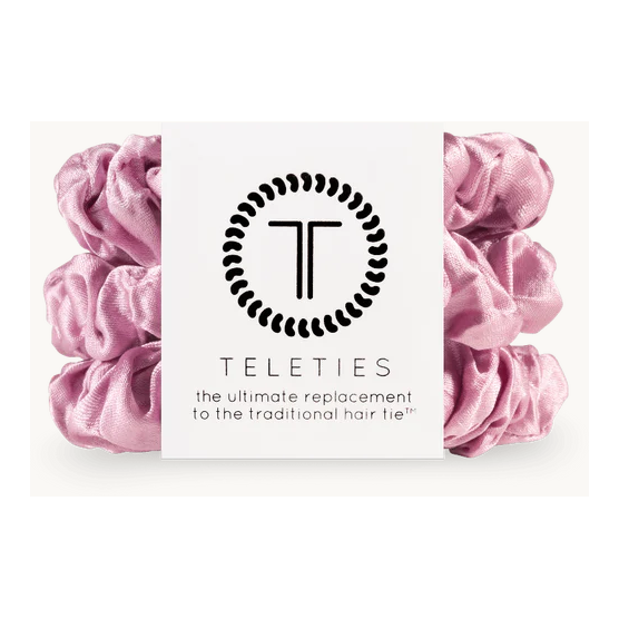 Teleties - Small Silk Scrunchies - I Pink I Love You