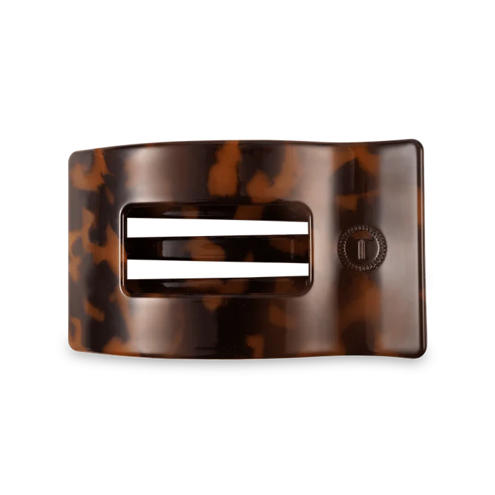 Teleties - Tortoise Medium Flat Rectangle Hair Clip