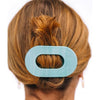 Teleties Totally Turquoise Medium Flat Round Hair Clip