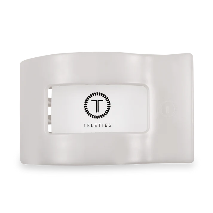 Teleties - Coconut White Large Flat Rectangle Hair Clip