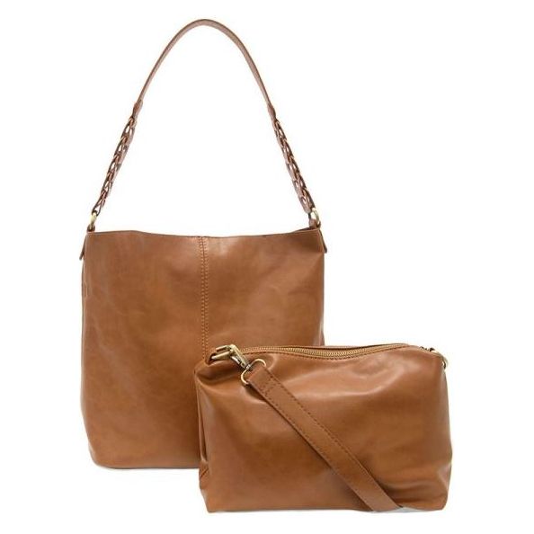 Tessa Convertible Hobo with Link Shoulder Strap - Tan