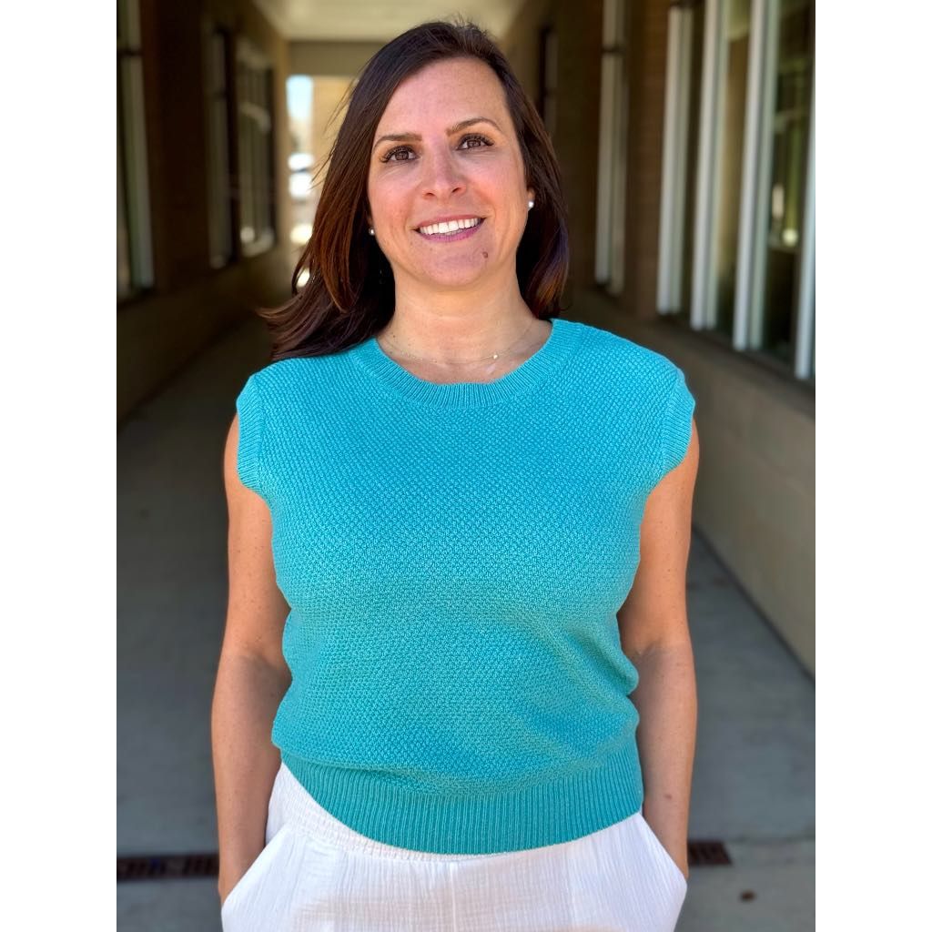 June Sleeveless Textured Top - Light Jade
