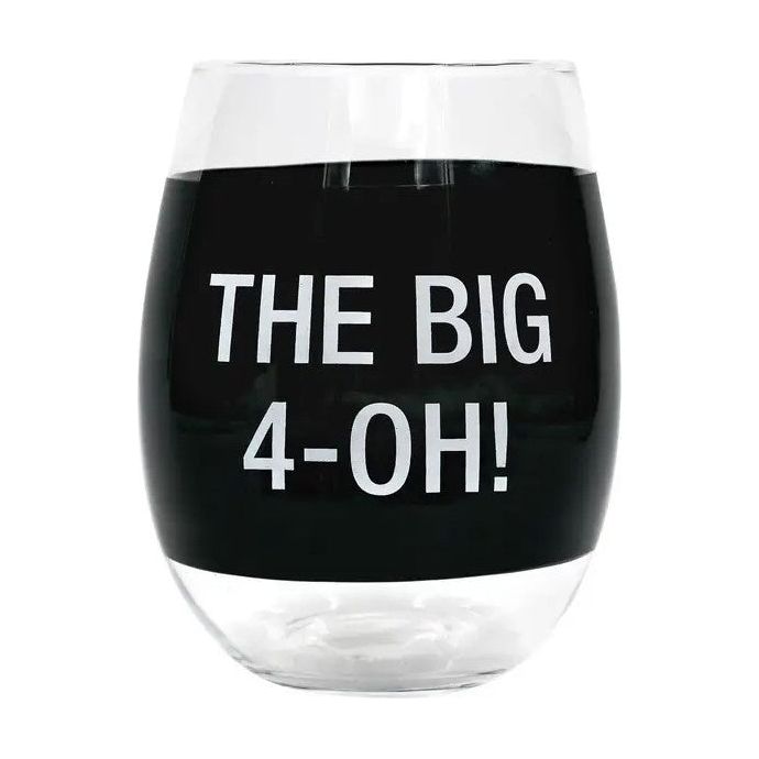The Big 4-Oh! Wine Glass